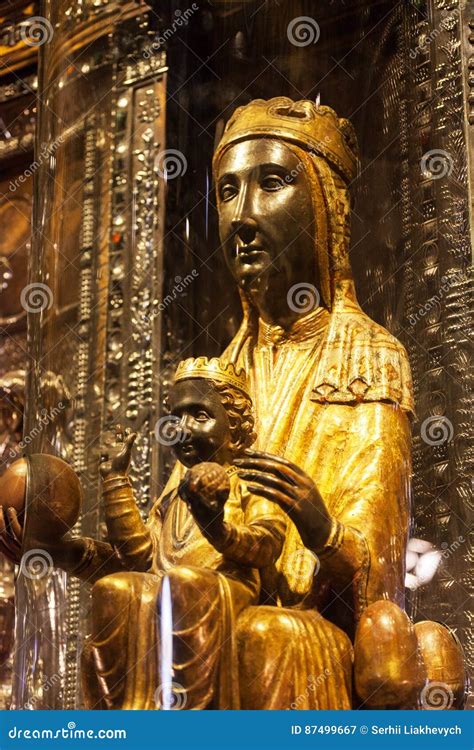 Black Madonna of Montserrat in Montserrat Monastery. Barcelona, Spain ...