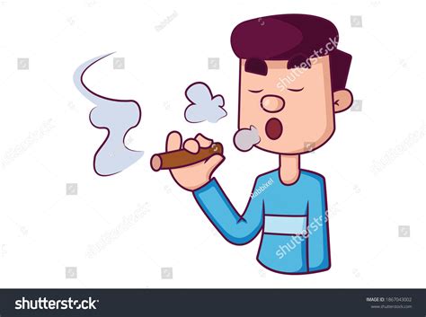 Vector Cartoon Illustration Boy Smoking Cigarette Stock Vector (Royalty Free) 1867043002 ...