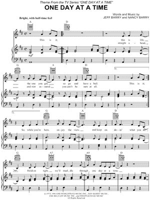 One Day At a Time Sheet Music Downloads at Musicnotes.com