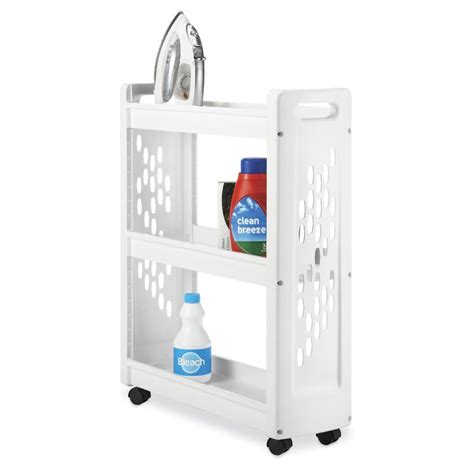 Plastic Free Standing Laundry Cart with Wheels | Laundry room storage ...