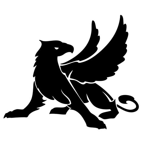 Angry full black griffin silhouette tattoo design - Tattooimages.biz