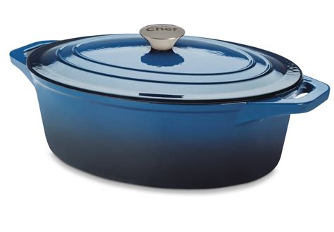 MASTER Chef Oval Dutch Oven, Durable Cast Iron, Oven Safe, Blue ...