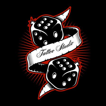 Vector of Old scholl dice tattoo design - ID:98267127 - Royalty Free ...