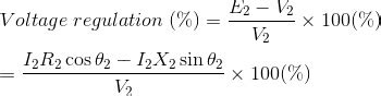 Transformer Voltage Regulation Formula