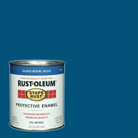 Rust-Oleum Stops Rust 1 qt. Protective Enamel Gloss Royal Blue Interior/Exterior Paint (2-Pack ...