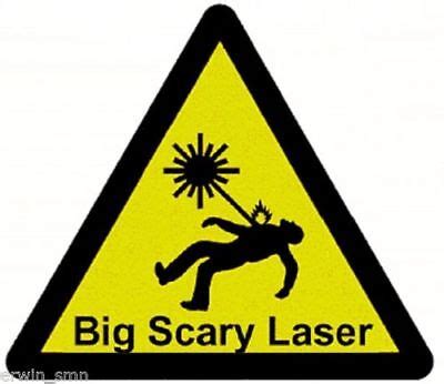 5x Sticker Decal Big Scary Laser Warning Label for Green Blue Red Laser ...