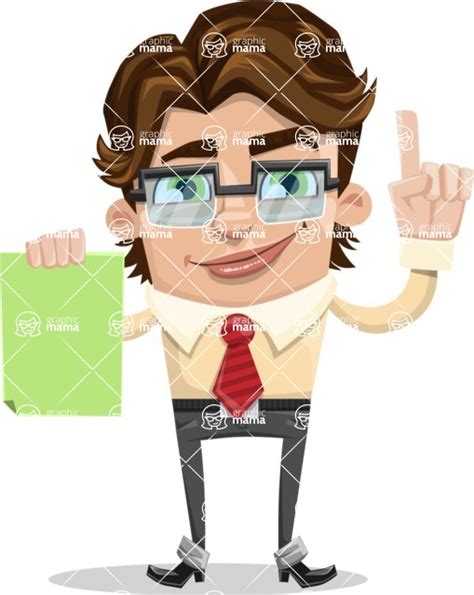 Entrepreneur Man Cartoon Vector Character / Sign 3 | GraphicMama