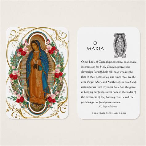 Guadalupe Virgin Mary Spanish Prayer Holy Card | Zazzle