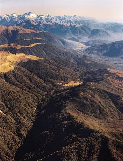 The Alpine Fault on New Zealand’s South Island is clearly visible from the air. This fault ...