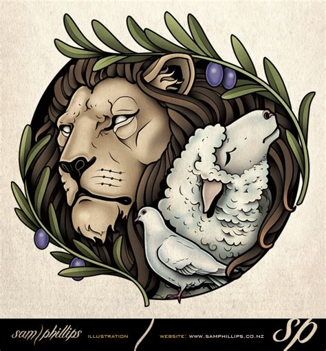 Lion, Lamb and Dove Tattoo by Sam-Phillips-NZ on DeviantArt