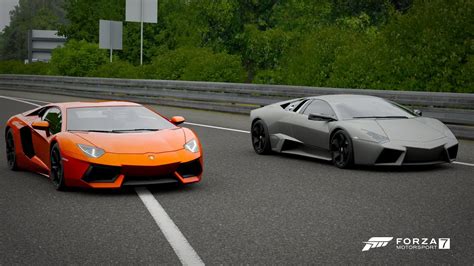 Forza 7 Drag race: Lamborghini Aventador vs Lamborghini Reventon - YouTube