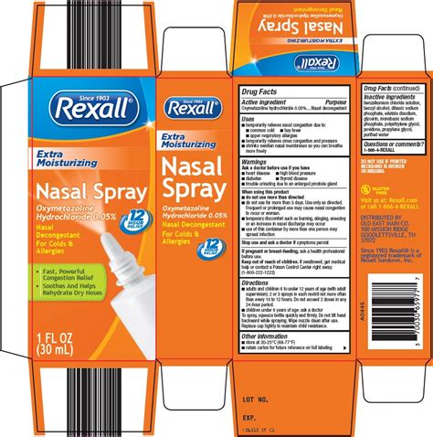 REXALL NASAL- oxymetazoline hydrochloride spray