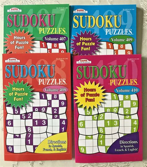 4 Sudoku Puzzle Books Lot Kappa Games Volumes 407 408 409 410 Pocket Solve Passion - iCommerce ...