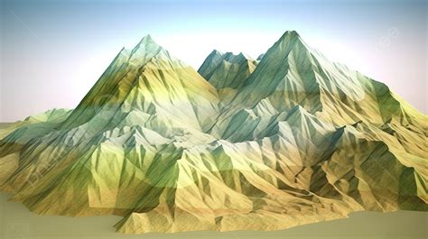 Low Poly Mountain Topographic Landscape In 3d Render Background, Mountain Shape, Rock Mountain ...