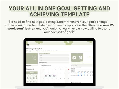 Notion Goal Setting Template /notion 12 Week Year Goal Planner, 2023 ...