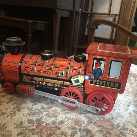 Vintage Modern Toys Japan Western Red Locomotive Toy Tin Train Engine *Runs* | eBay