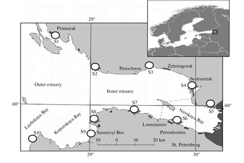 Map of the eastern Gulf of Finland and stations in 2019. | Download ...