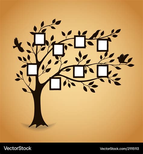 Family tree with photo frames Royalty Free Vector Image