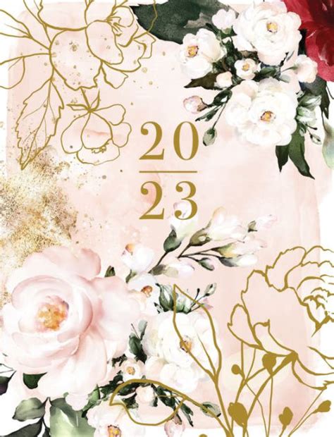 2022-2023 Weekly Planner Gold Sketch Roses by Madison Park Greetings ...