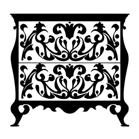 Ornate Wooden Dresser SVG File - Instant Download for Cricut, Silhouette