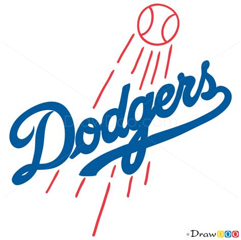 How to Draw Los Angeles Dodgers, Baseball Logos