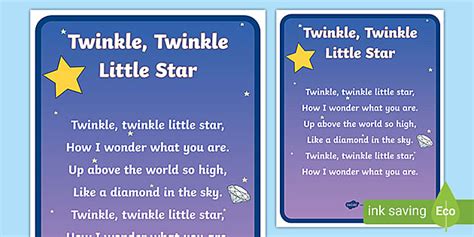 Twinkle, Twinkle Little Star Poster (teacher made) - Twinkl