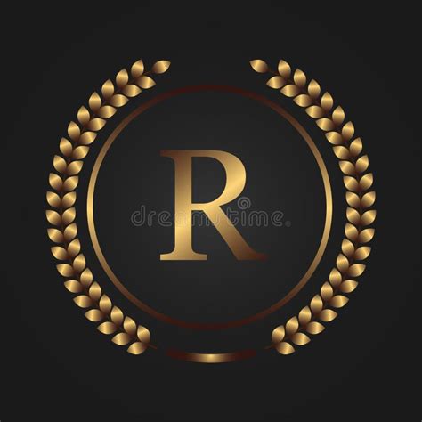 Letter R Logo Design Vector Dark Concept with Round Element . Beautiful ...