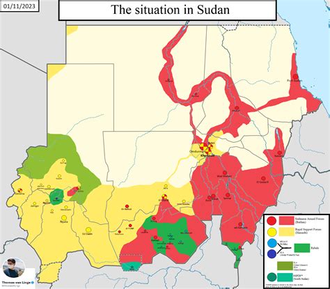 Map of the Areas of Control in Sudan