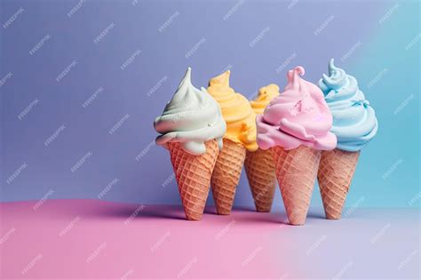 Premium AI Image | Ice cream on color background