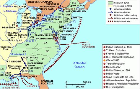 Map - War of 1812 and Embargo Act