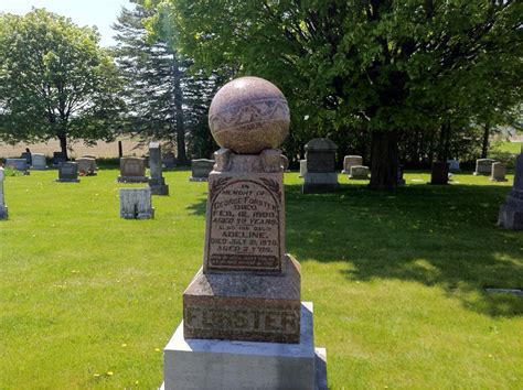 1870 granite tombstone with a perfectly spherical ball on top, still in perfect condition : pics