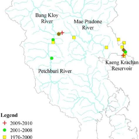 Map of Kaeng Krachan National Park showing major river systems and ...