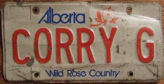 ALBERTA 1984 ---PERSONALIZED LICENSE PLATE, CORRY G | Flickr