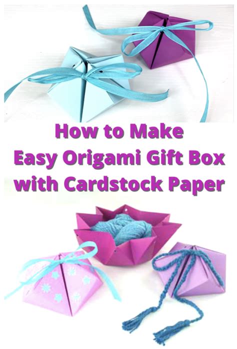 How to Fold an Origami Gift Box with Cardstock Paper Easy Beginner DIY ...