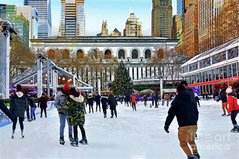 Bryant Park Holiday Skating Photograph by Regina Geoghan | Pixels