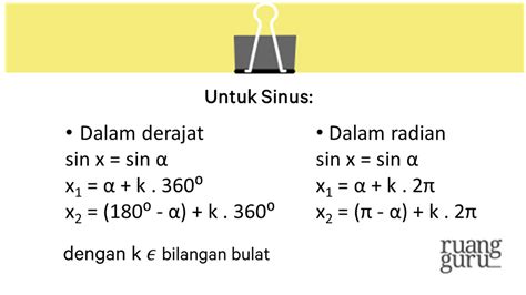 Persamaan Trigonometri Sederhana | Matematika Kelas 10