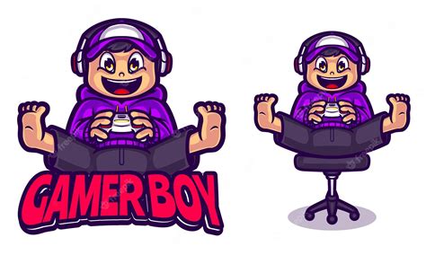 Premium Vector | Gamer boy illustration logo template