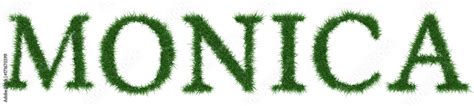 Monica - 3D rendering fresh Grass letters isolated on whhite background ...