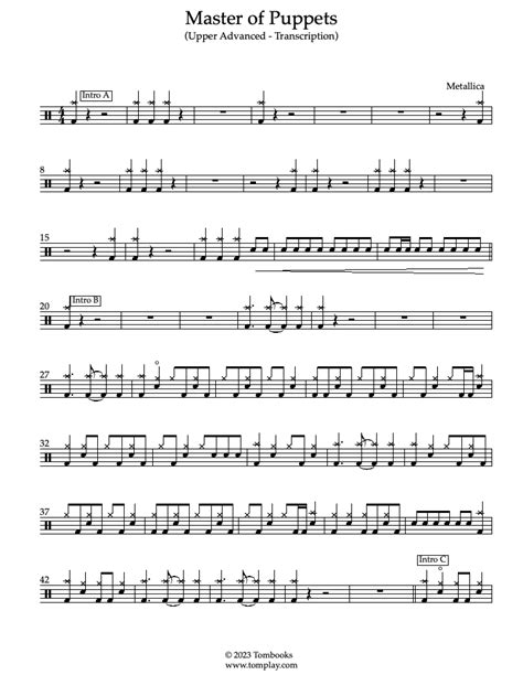 Master of Puppets [advanced] Sheet Music to download and print