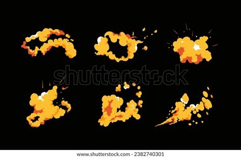 Smoke Explosion Animation Explosion Comic Flying Stock Vector (Royalty ...