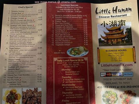 Online Menu of Little Hunan Restaurant, Midland, Texas, 79701 - Zmenu