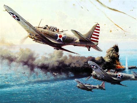 Battle of the Coral Sea, by Robert Taylor (Douglas SBD Dauntless). Aircraft Painting, Aircraft ...