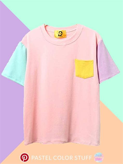 Cute and Kawaii Pastel Color T-Shirt Pastel Tops, Color Fashion, Print Crop Tops, Colourful ...