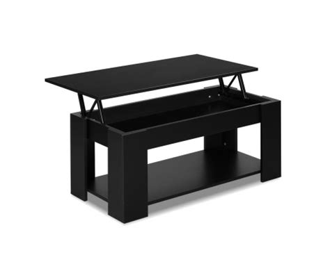 Artiss Lift Up Top Coffee Table Storage Shelf Black FURNI-G-COF-LIFT-BK ...