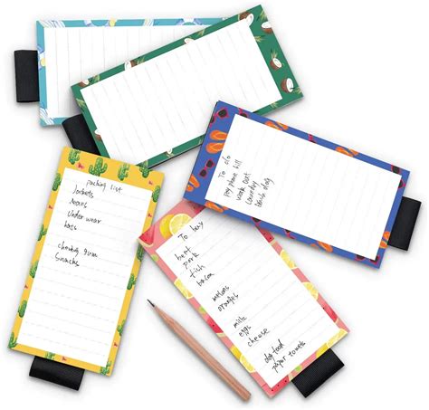 Fridge Magnetic Notepads With Pen Holder Full Magnet Back Notepad To Do List Grocery Shopping ...