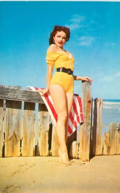 POSTCARD 1950S SEXY Woman bathing suit sunny beach 22-12158 £7.34 - PicClick UK