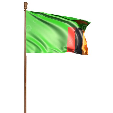 Zambia Flag With Pole PNG, Vector, PSD, and Clipart With Transparent Background for Free ...