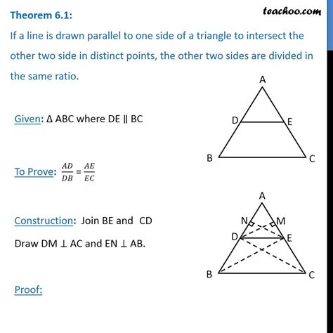 Theorem 6.1 - Basic Proportionality Theorem (BPT) - Chapter 6 Class 10