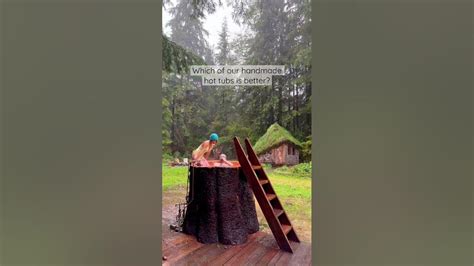 Wood fire hot tub or stump tub? #diy #homemade - YouTube