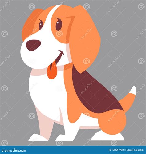 Sitting Beagle dog. stock vector. Illustration of drawing - 178547782